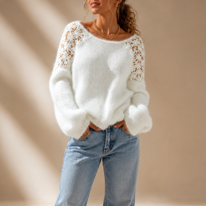 Wearbella – Sweter w koronkowym stylu, który wygląda elegancko, a nie zwyczajnie