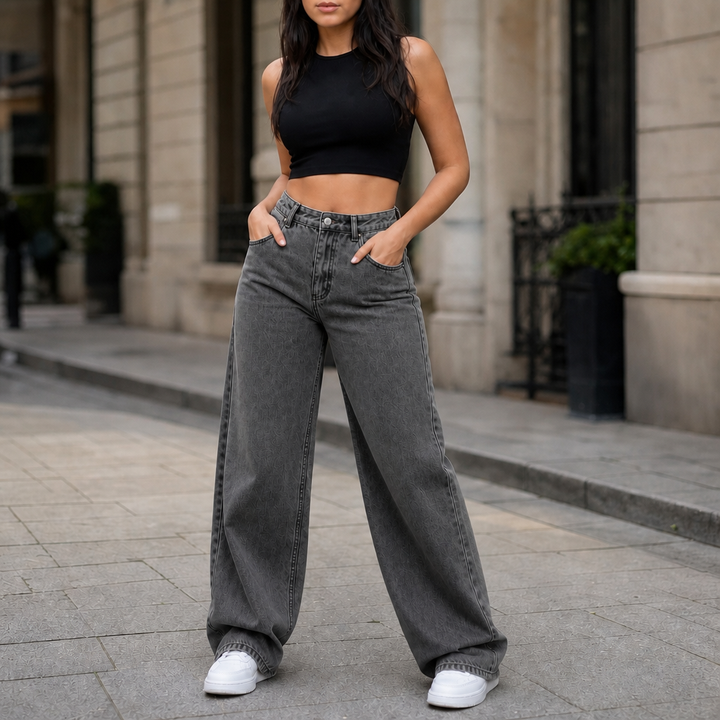 Vela Denim – Jeansy o wysokim stanie i prostych nogawkach