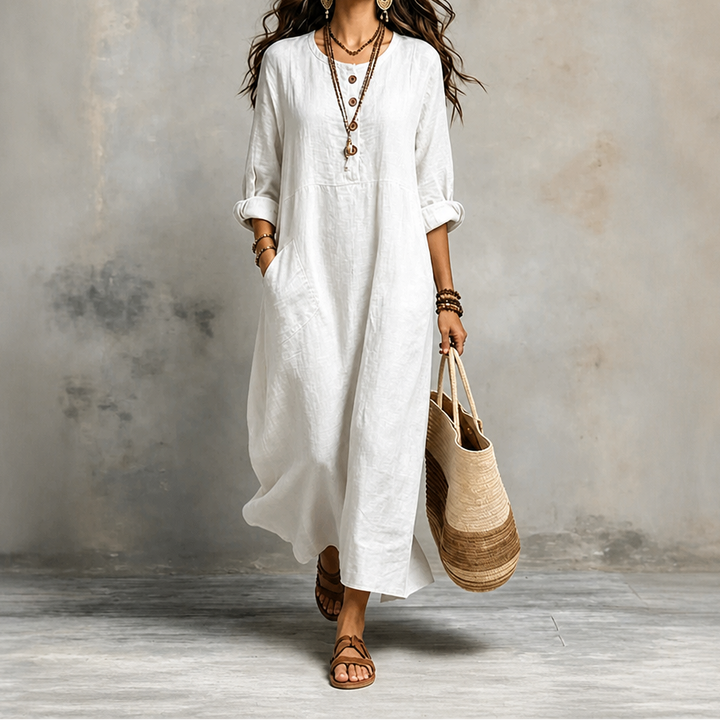 Wearbella – Bezrękawowa Sukienka Maxi z Kieszeniami