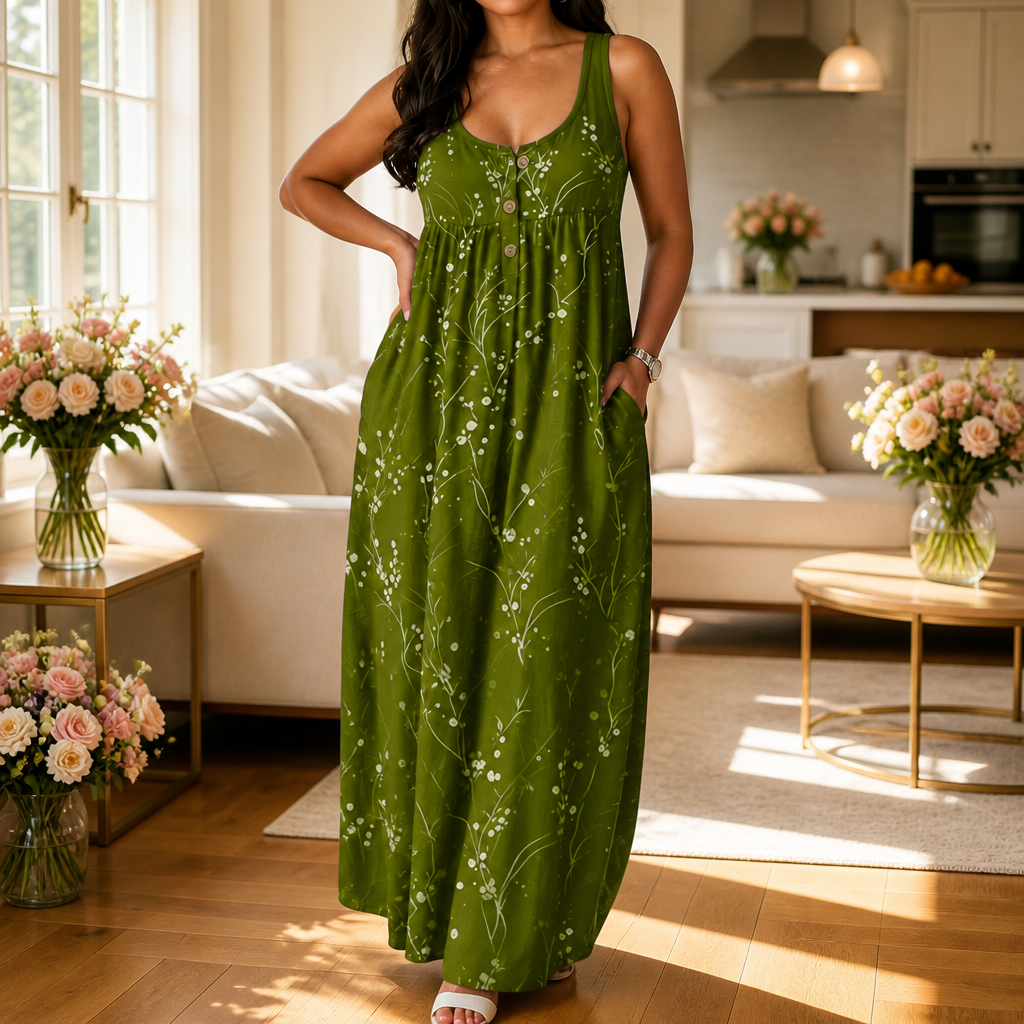 Stillwear – Sukienka Maxi, która opada, nigdy się nie przylega