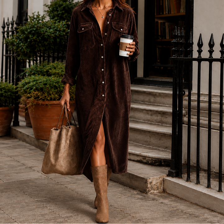 Wearbella – Sukienka koszulowa midi z guzikami z boku