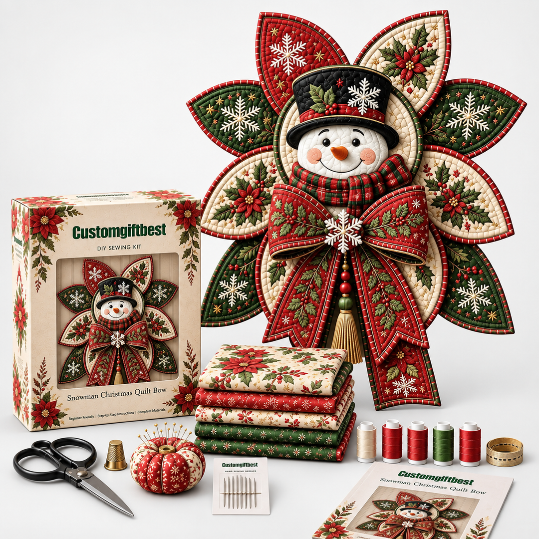 Zestaw do szycia Stitchmas Bow – Zrób to sam Zestaw do szycia ozdoby Mikołaja