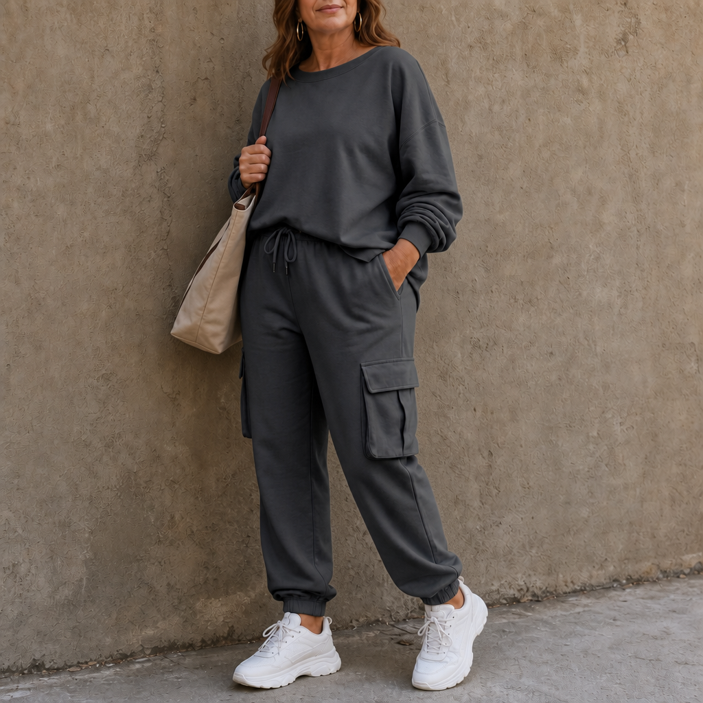 Wearbella – Zestaw topu z okrągłym dekoltem i spodni cargo