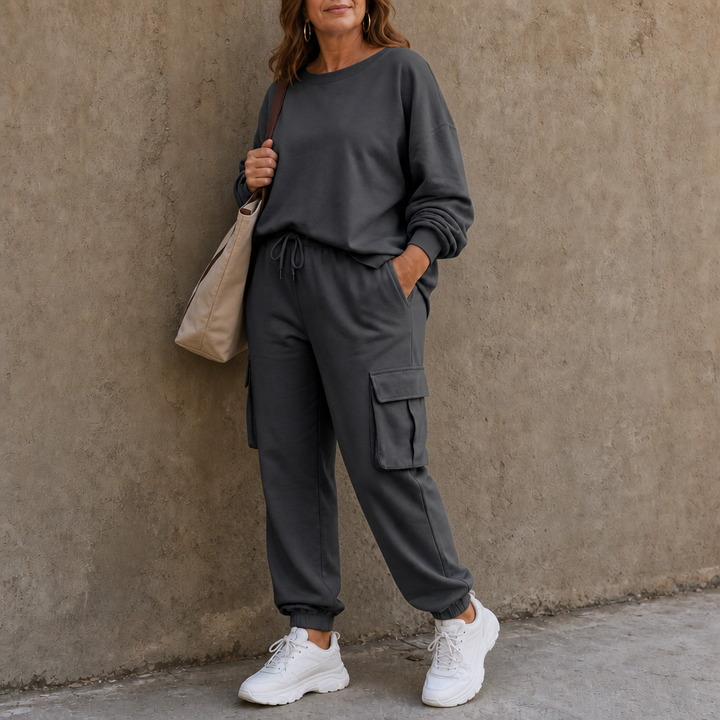 Wearbella – Zestaw topu z okrągłym dekoltem i spodni cargo