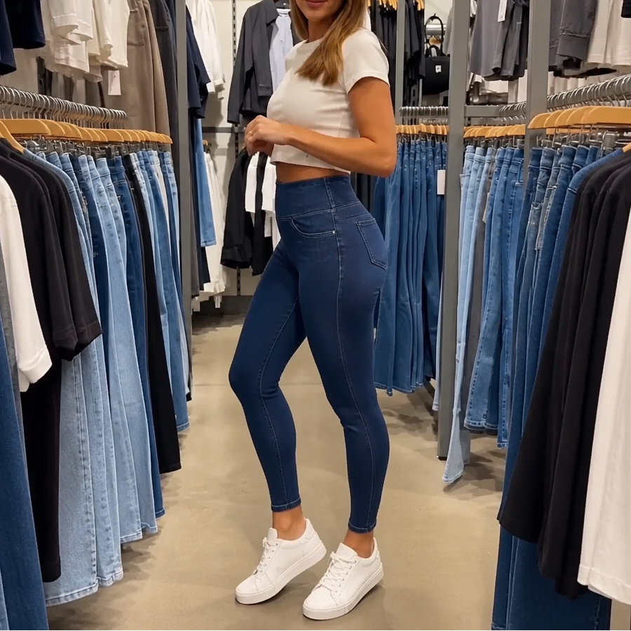 Wearbella – Jegginsy z wysokim stanem w stylu dżinsowym
