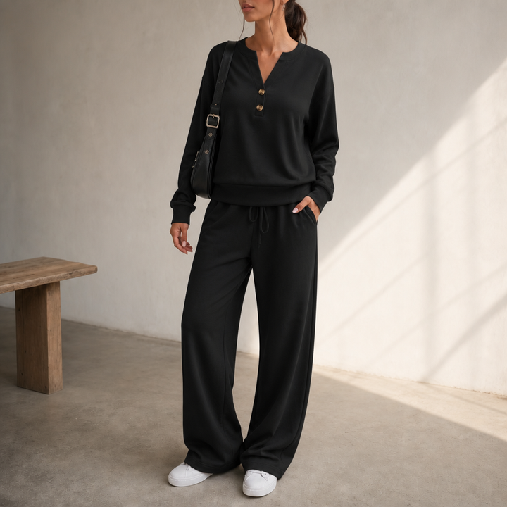 Wearlyn – Komplet dwu-elementowy z szerokimi nogawkami Henley
