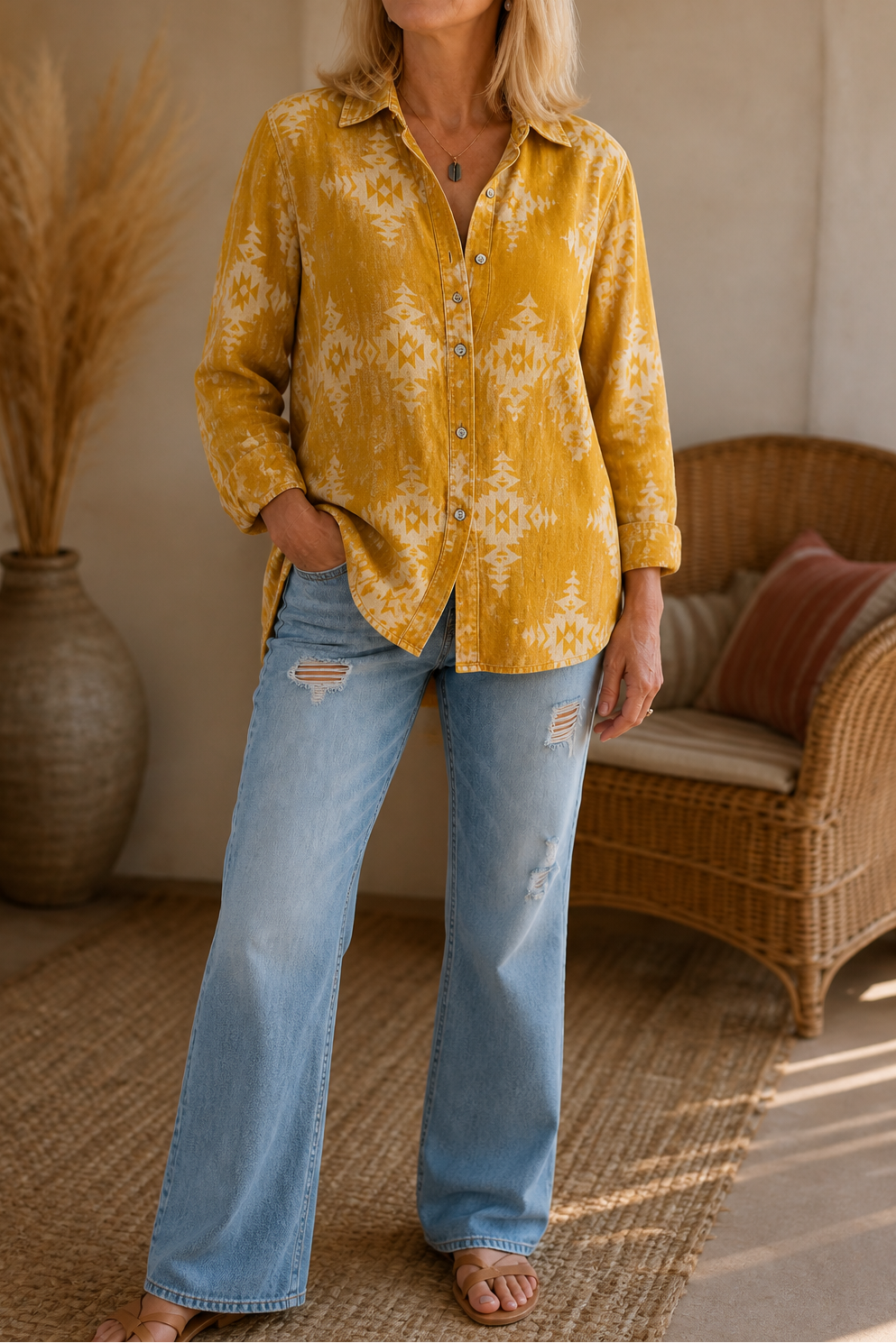 Wearbella – Koszula z nadrukiem w stylu vintage