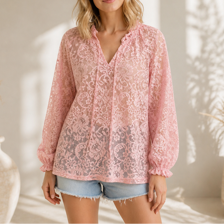 Wearbella – Kwiatowa Bluzka z Koronką na Przód