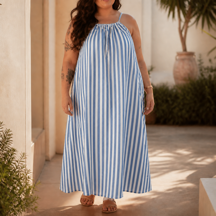 Wearbella – Maxi Sukienka z Głębokim U-kształtnym Tyłem, która Łaskocze, Nigdy się Nie Przylepia