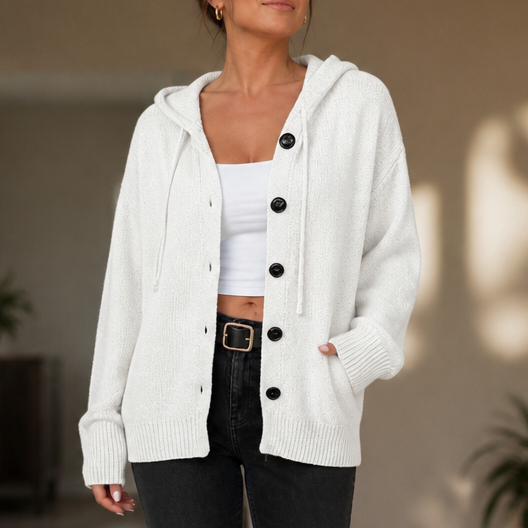Wearbella – Luźny kardigan z kapturem na sznurku