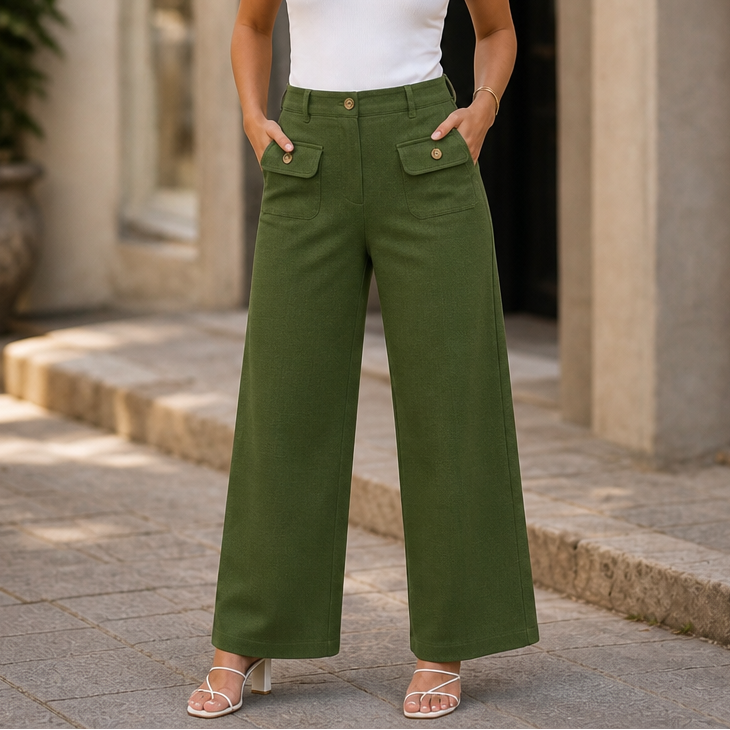 Wearbella – Spodnie z wysokim stanem i szerokimi nogawkami