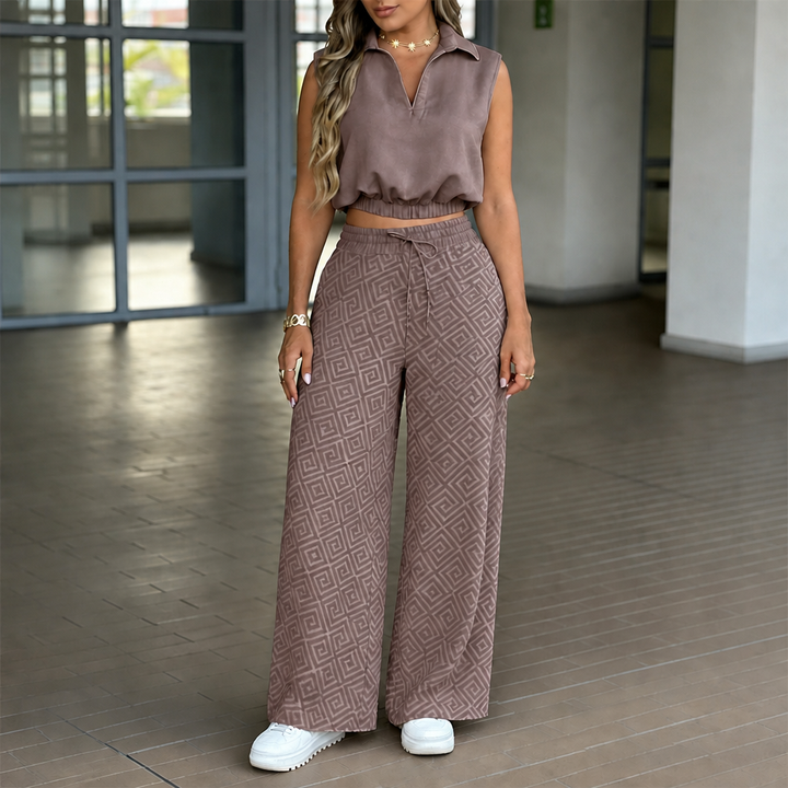 Wearbella – Zestaw z wysokim stanem i szerokimi nogawkami
