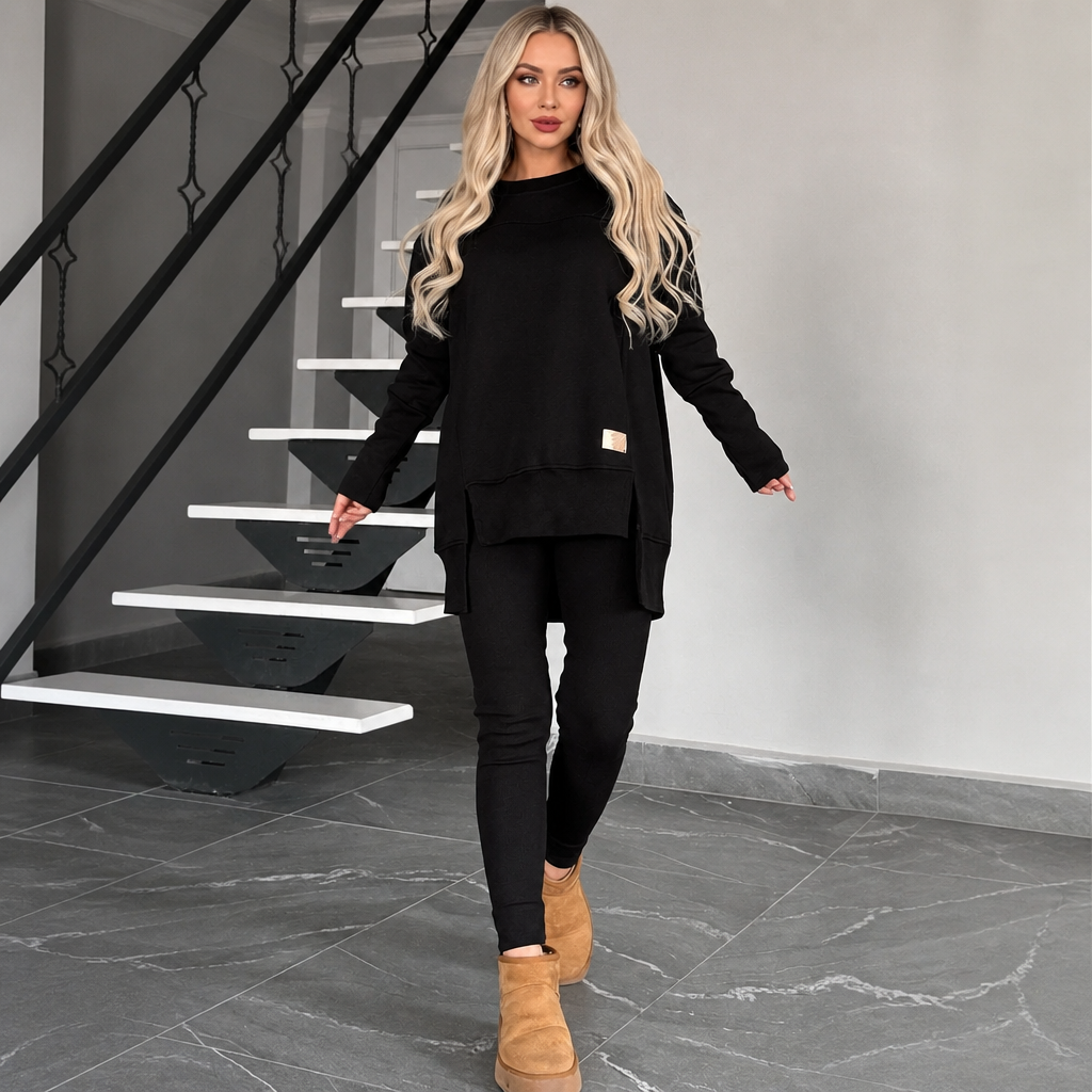 Wearbella – Zestaw z długim rękawem i spodniami w stylu split