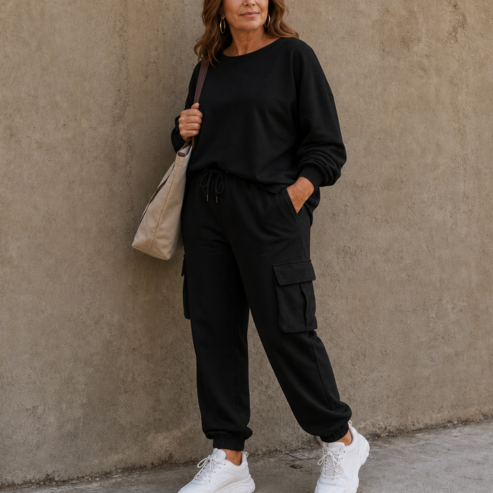 Wearbella – Zestaw topu z okrągłym dekoltem i spodni cargo