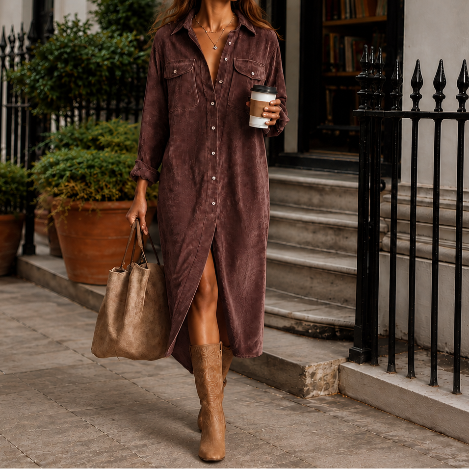 Wearbella – Sukienka koszulowa midi z guzikami z boku