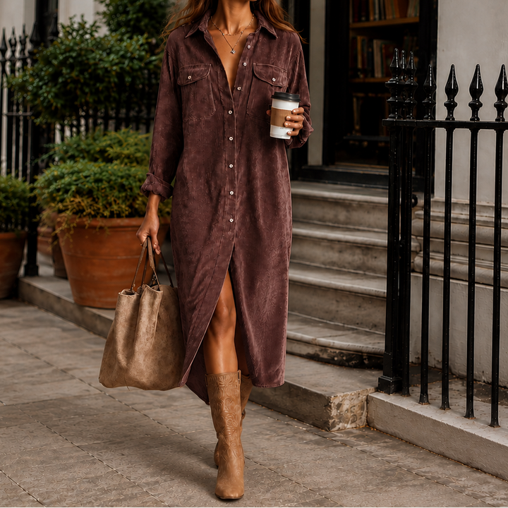 Wearbella – Sukienka koszulowa midi z guzikami z boku