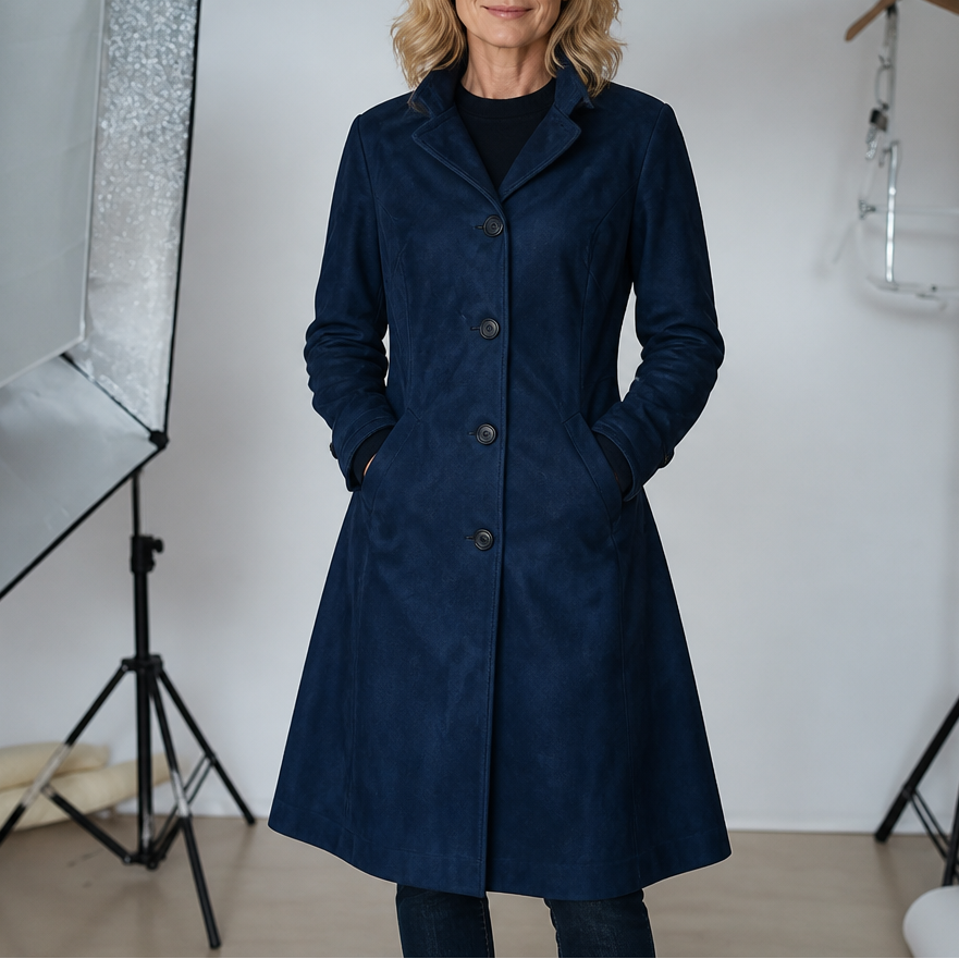 Draperie – Suede Trench, Który Porusza Się Razem z Tobą, a Nie Wokół Ciebie