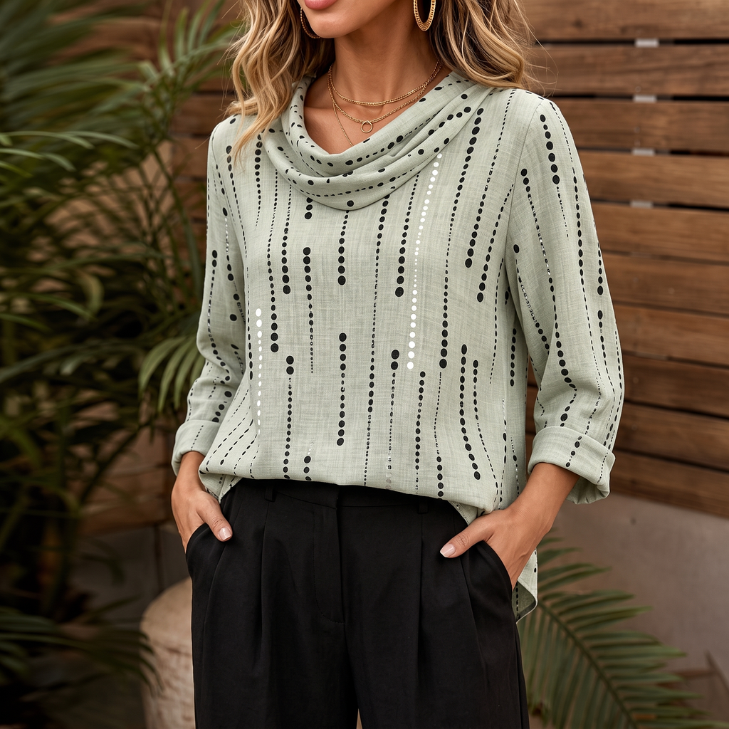 Dotwell – Sweter z Dotted Stand-Collar i guzikiem