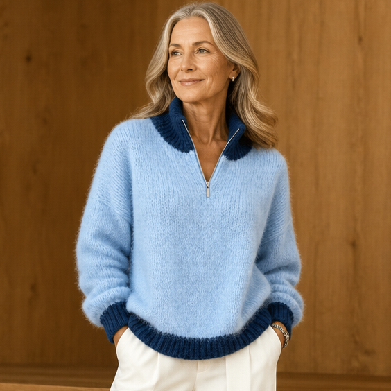 Marlowe – Sweter z wykończeniem na złote guziki w rozmiarze oversize