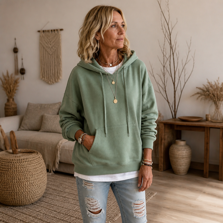 Wearbella – Oversized Hoodie z Bawełny z Opadającymi Ramionami