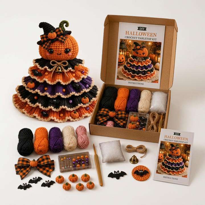 Hallowstitch – Warstwowy Szydełkowy Kot Czarownica na Halloween