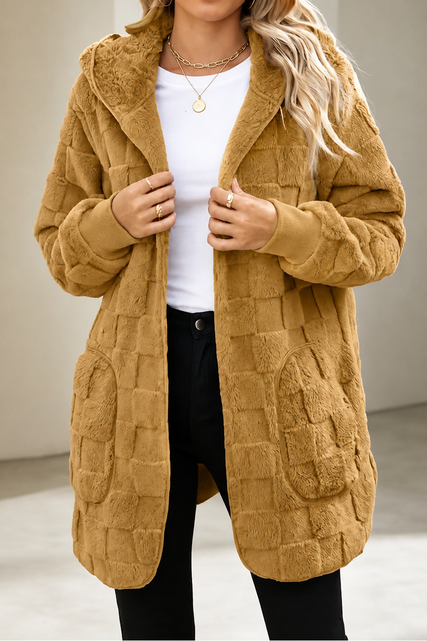 Plushden – Kardigan w kratę z miękkiego materiału