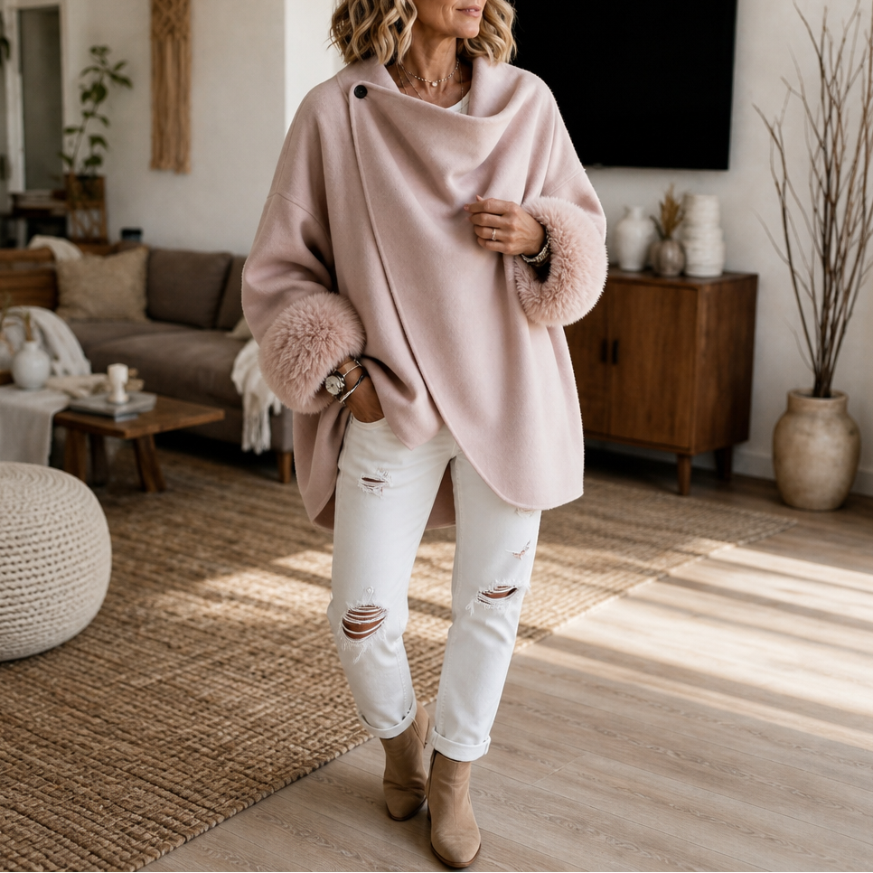 Wearbella – Kurtka asymetryczna z futrzanymi mankietami