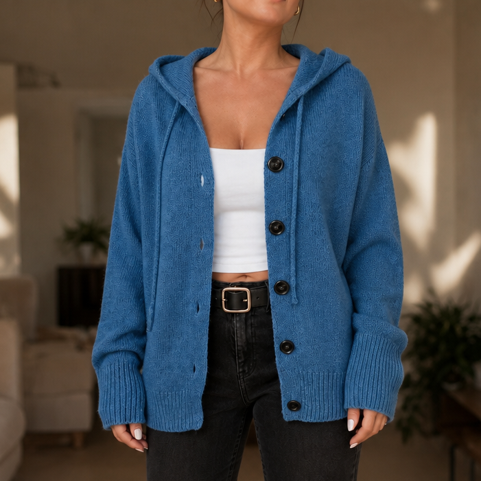 Wearbella – Luźny kardigan z kapturem na sznurku