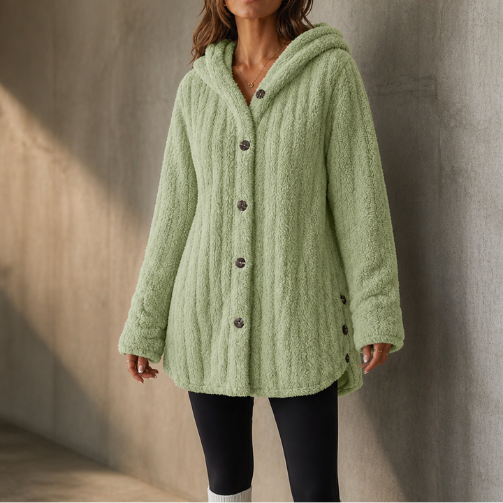 Wearbella – Kardigan z kapturem i guzikami, gruby splot