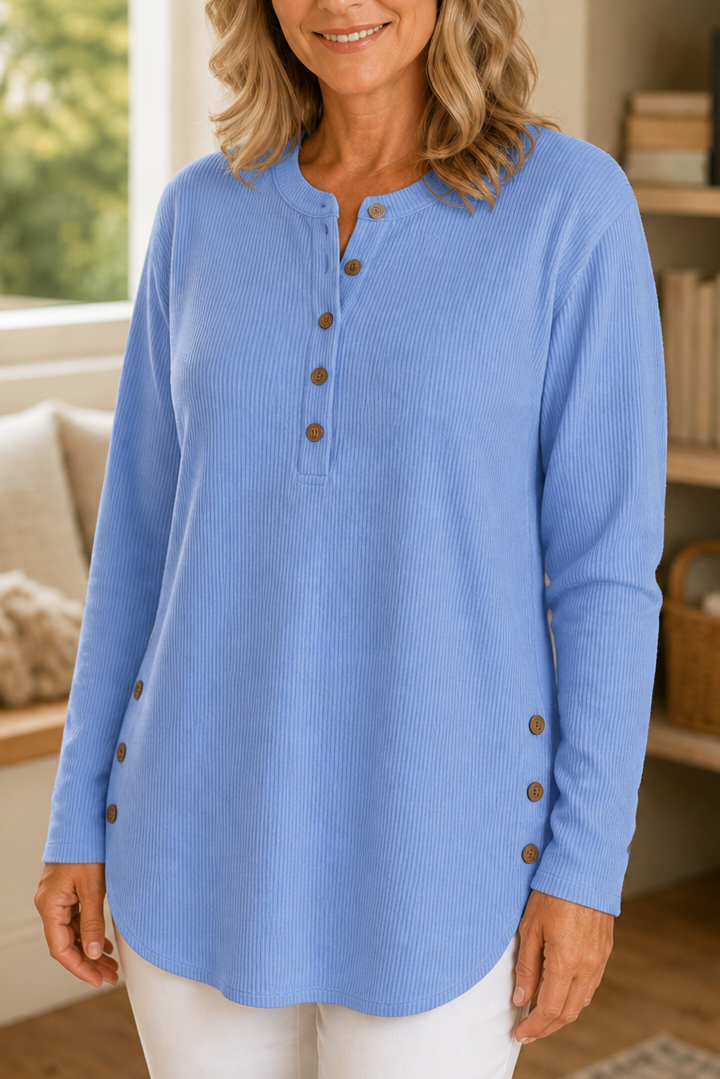 Corduvie – Koszulka Henley z guzikiem w stylu korduroy