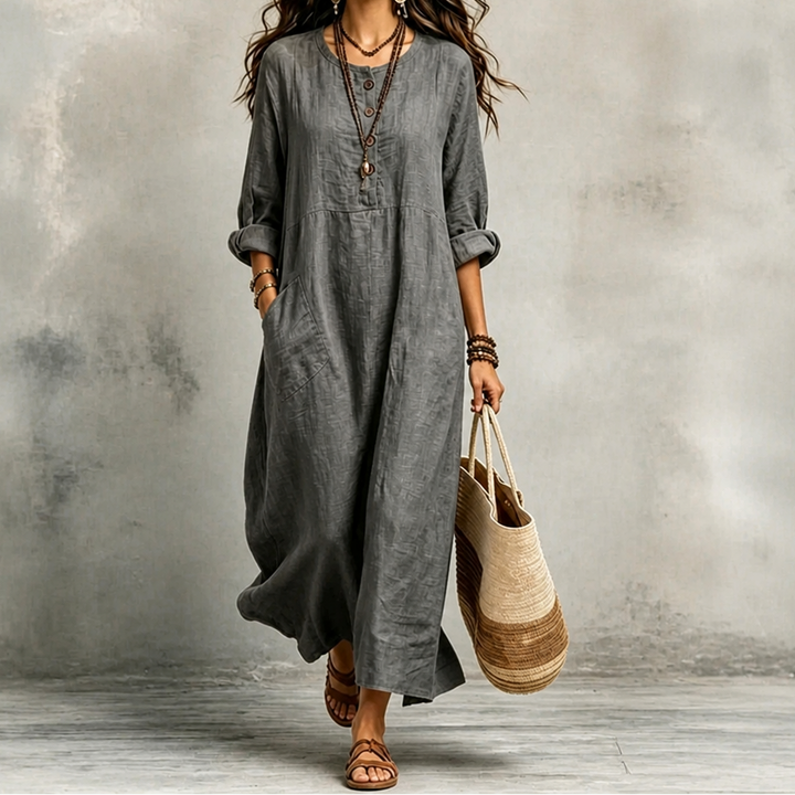 Wearbella – Bezrękawowa Sukienka Maxi z Kieszeniami