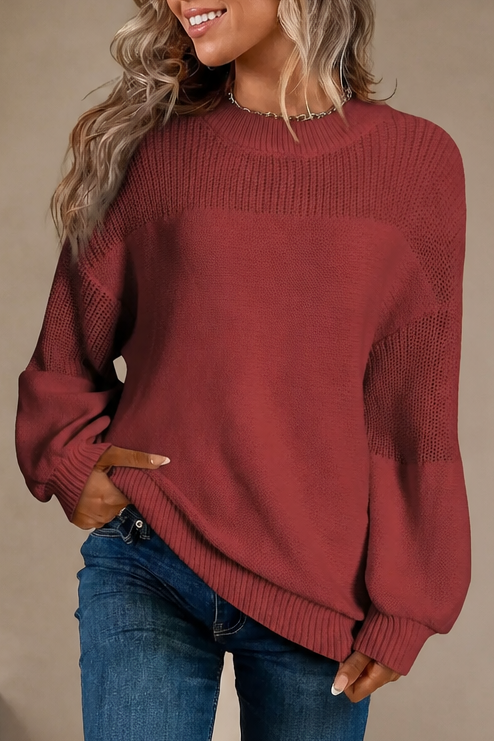 Cozelin – Sweter z prążkowanego dzianiny z opadającymi ramionami w rozmiarze oversize