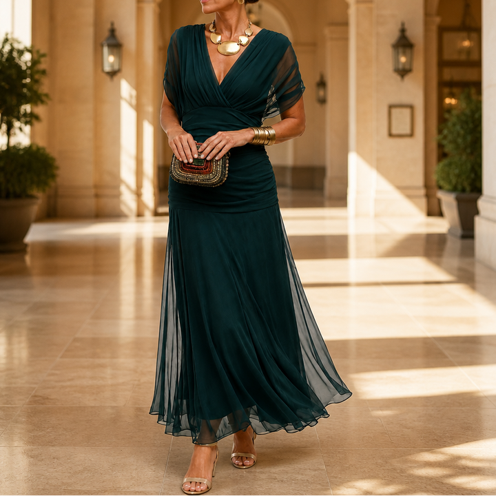 Veloura – Sukienka maxi w stylu syrenki z odkrytymi ramionami