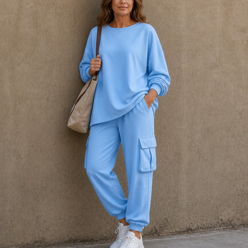 Wearbella – Zestaw topu z okrągłym dekoltem i spodni cargo