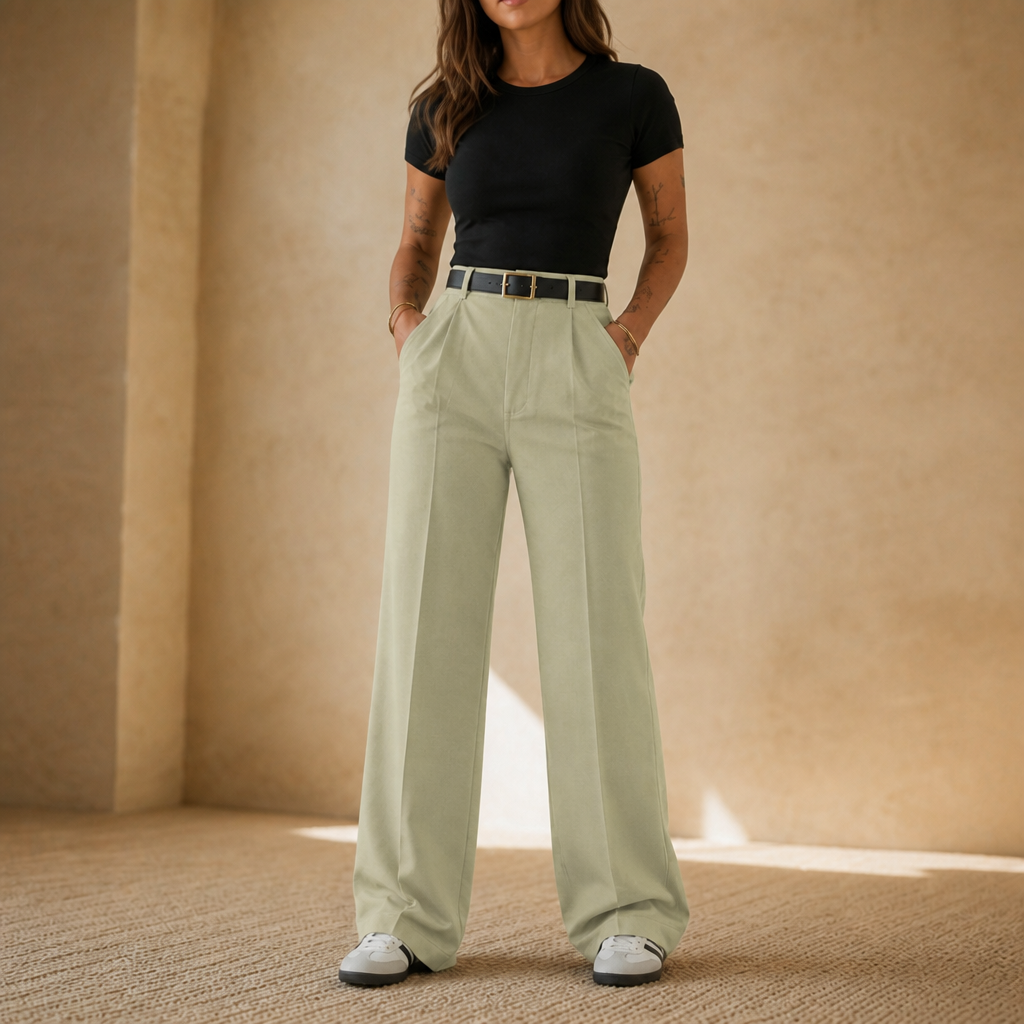 Wearbella – Spodnie z wysokim stanem i szerokimi nogawkami