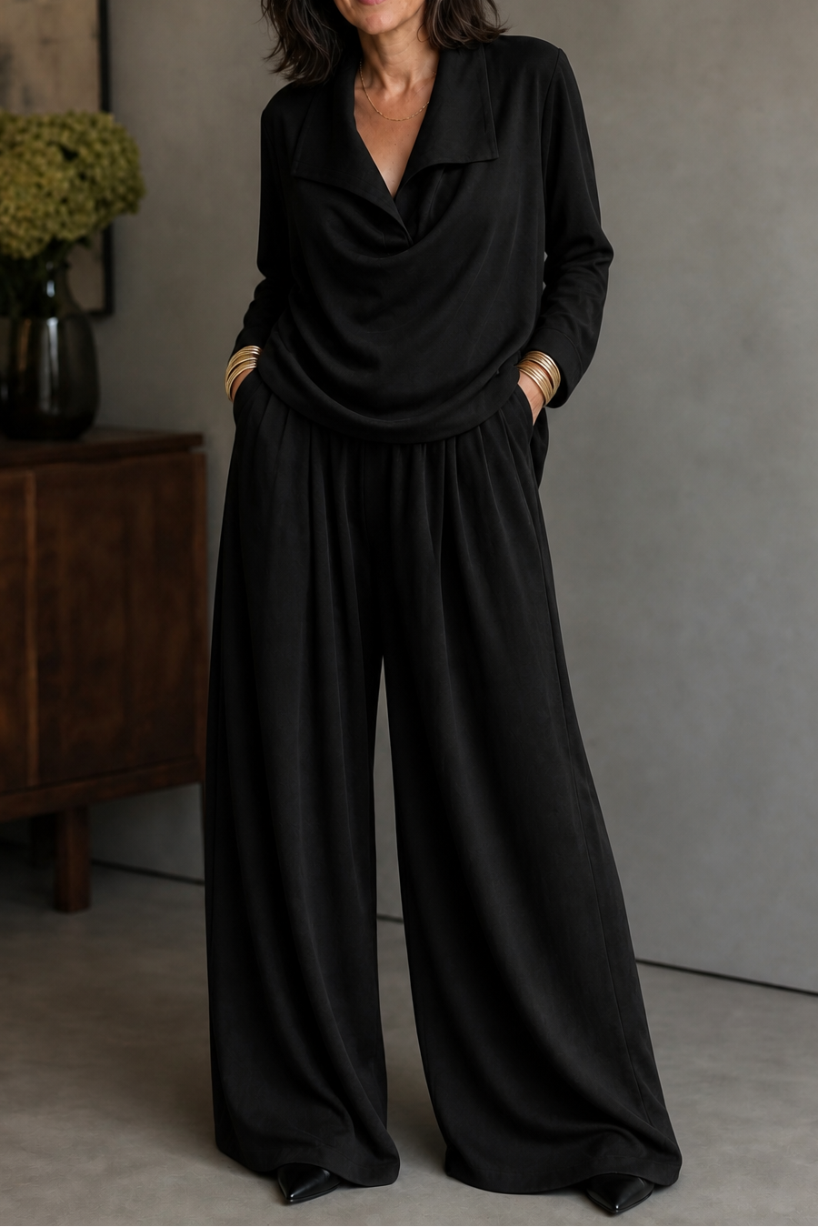Wearbella – Dzianinowy Top z Żebrowanym Wzorem i Spodnie