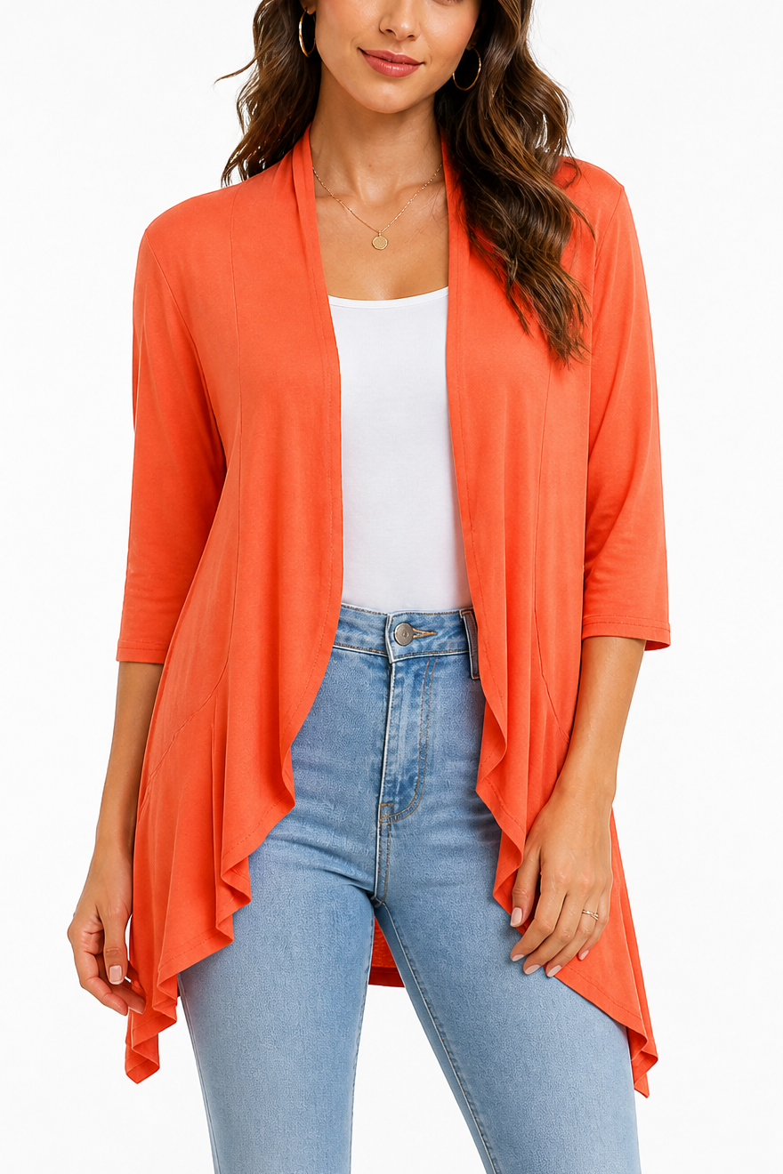 Wearbella – Kardigan z 3/4 rękawami i otwartym przodem