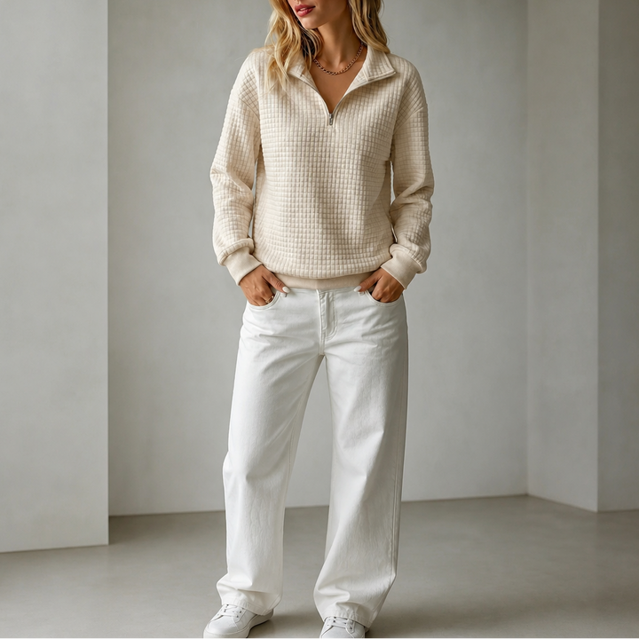 Wearbella – Sweter z pikowanym kołnierzem na zamek