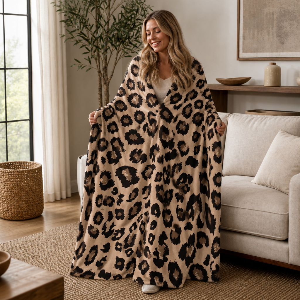 Purrfecto – Koc w Leopardzie z Poliestru