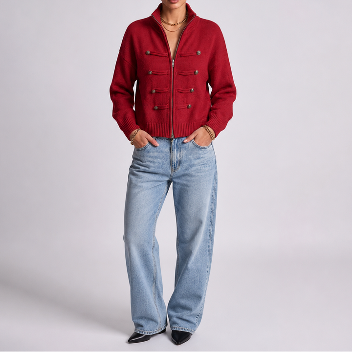 Wearbella – Kardigan z zamkiem i szczegółem w stylu husarskim