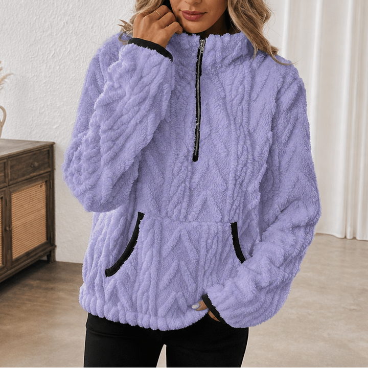Lunelle – Pluszowy Polar z Pół-Zipem i Kieszenią Kangurką