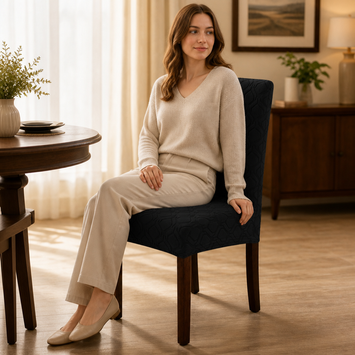 Snugfit – Elastyczny pokrowiec na krzesło jadalne z antypoślizgową powłoką