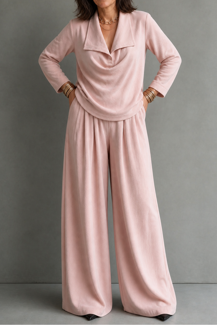 Wearbella – Dzianinowy Top z Żebrowanym Wzorem i Spodnie