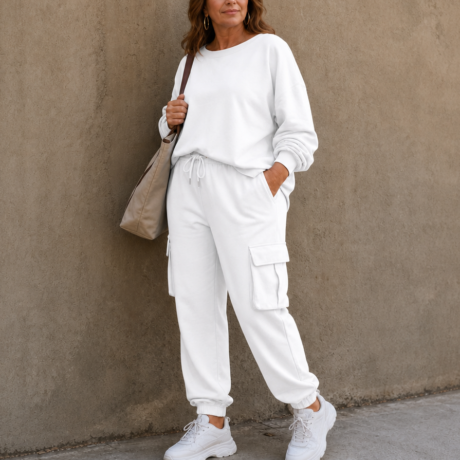 Wearbella – Zestaw topu z okrągłym dekoltem i spodni cargo