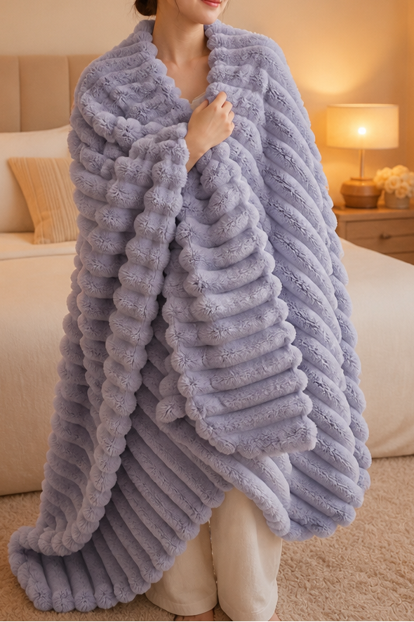 Plushwick – Dwustronny koc z króliczego pluszu w dwóch kolorach