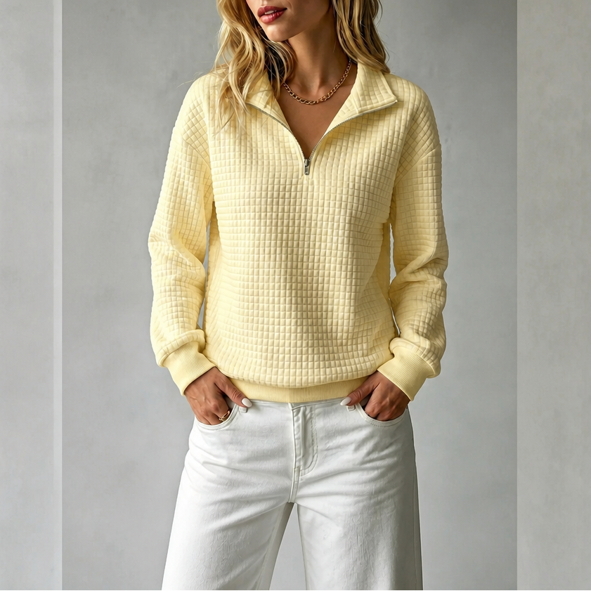 Wearbella – Sweter z pikowanym kołnierzem na zamek