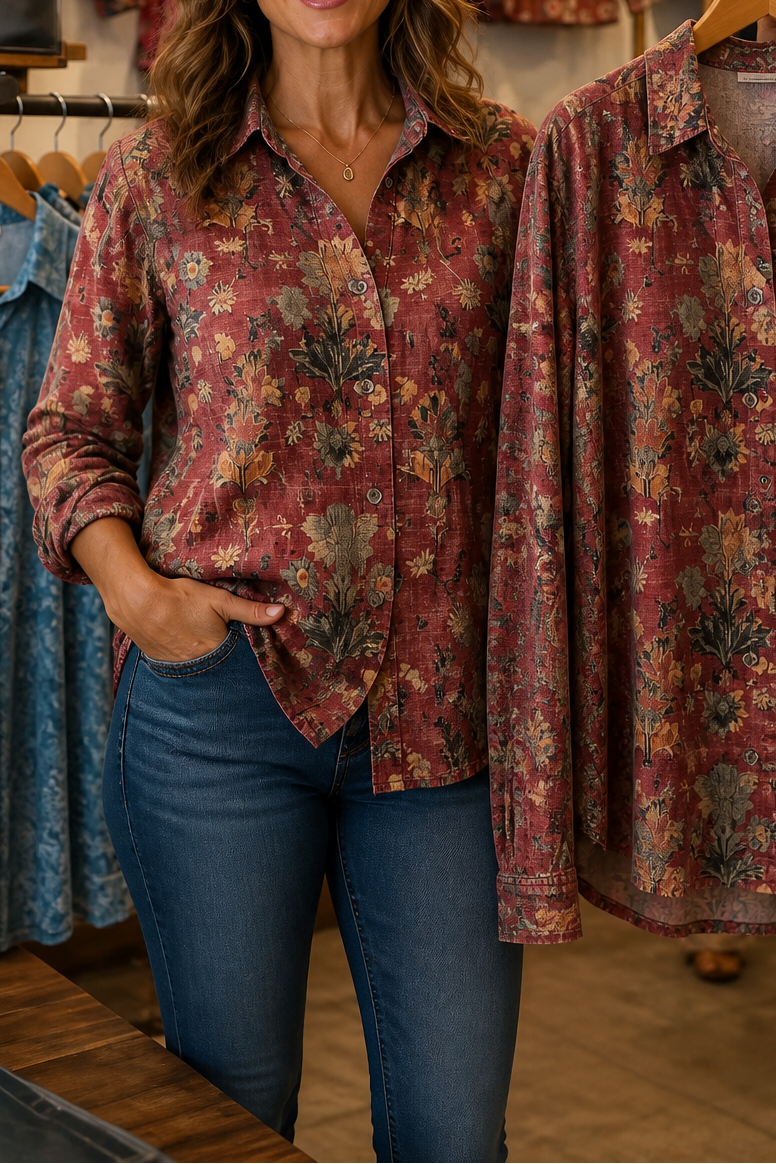Wearbella – Koszula z nadrukiem w stylu vintage