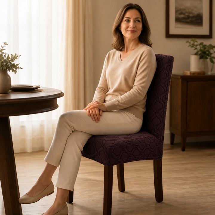 Snugfit – Elastyczny pokrowiec na krzesło jadalne z antypoślizgową powłoką