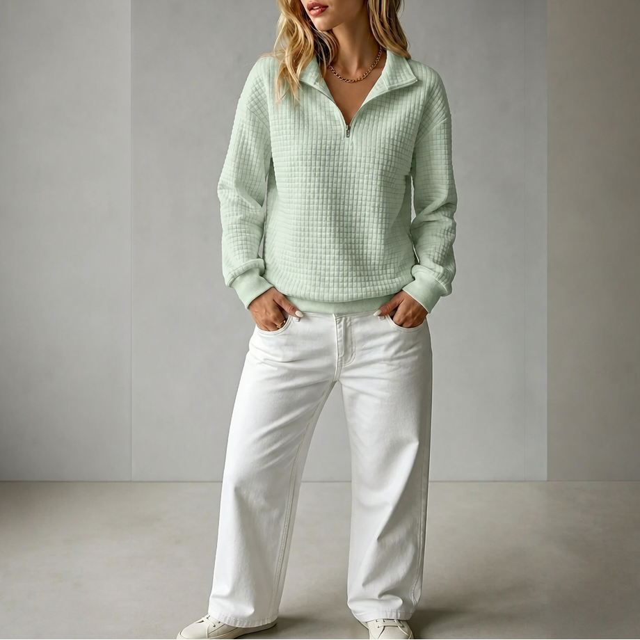 Wearbella – Sweter z pikowanym kołnierzem na zamek