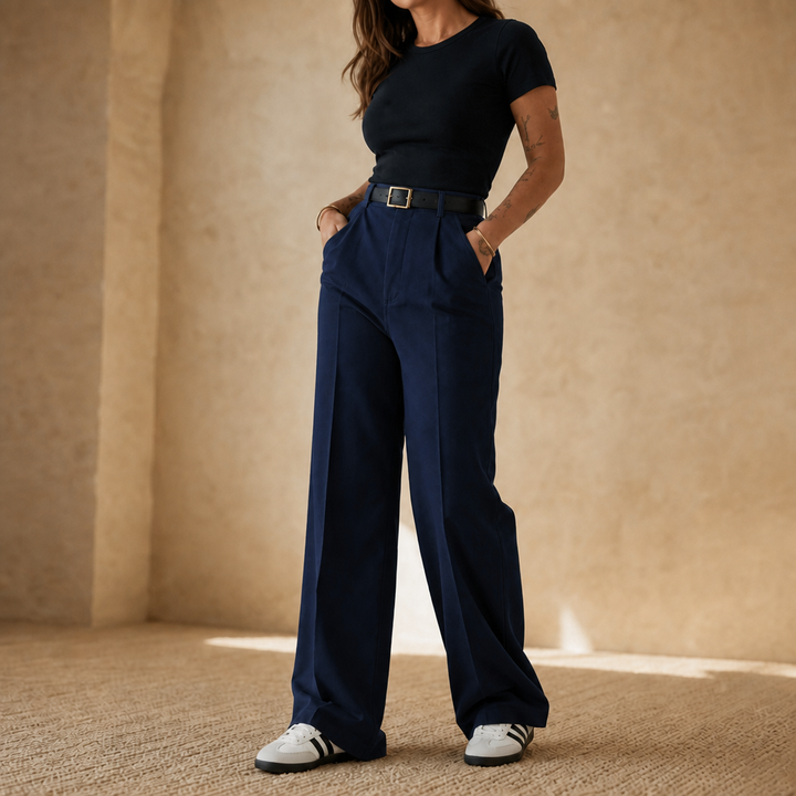 Wearbella – Spodnie z wysokim stanem i szerokimi nogawkami